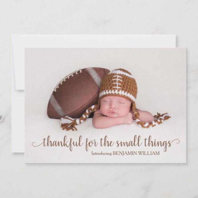 Thanksgiving Fall Birth Announcement Card (Front)