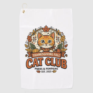 Thanksgiving Fall Cat Cat Lover Gift - Thanksgivin Golf Towel