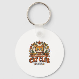 Thanksgiving Fall Cat Cat Lover Gift - Thanksgivin Key Ring