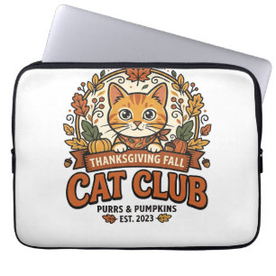 Thanksgiving Fall Cat Cat Lover Gift - Thanksgivin Laptop Sleeve