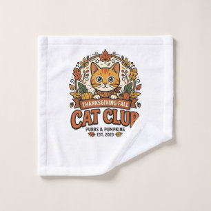 Thanksgiving Fall Cat Cat Lover Gift - Thanksgivin Wash Cloth