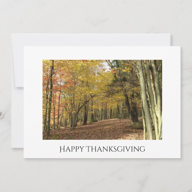 Thanksgiving Fall Foliage Photo Autumn Holiday  Card (Front)