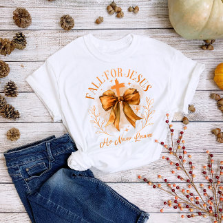 Thanksgiving Fall for Jesus He Never Leaves Tri-Blend Shirt