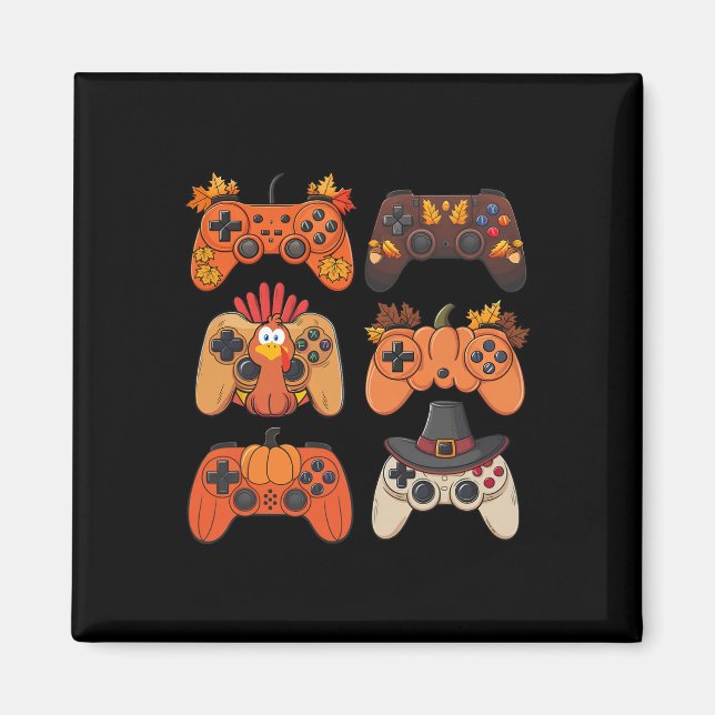 Thanksgiving Fall Gaming Controllers Turkey Funny  Magnet (Front)