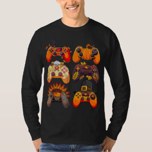 Thanksgiving Fall Gaming Controllers Turkey Funny T-Shirt
