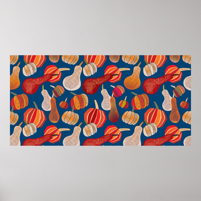Thanksgiving. Fall. illustration with pumpkin.  Poster (Front)