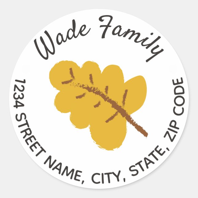 Thanksgiving Fall Leaf Address Envelope Seals (Front)