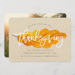 THANKSGIVING FALL LEAF INVITATION