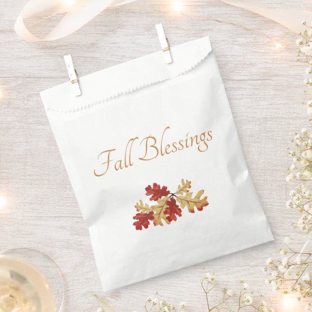 Thanksgiving Fall Leaves Autumn Rustic  Favour Bags (Clipped)