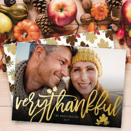 Thanksgiving Fall Leaves Brushed Script Photo
