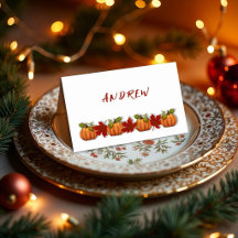 Thanksgiving Fall Leaves Individual Place Cards
