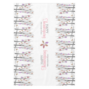 Thanksgiving fall leaves personalised family name tablecloth