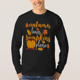 Thanksgiving Fall Mom  Autumn Leaves and Pumpkin P T-Shirt