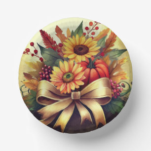 Thanksgiving/Fall Paper Plates, 7" Paper Bowl Plate