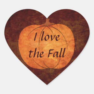 Thanksgiving Fall pumpkin Heart Sticker