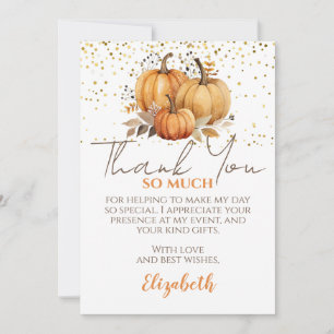 Thanksgiving Fall Pumpkin Thank You Card