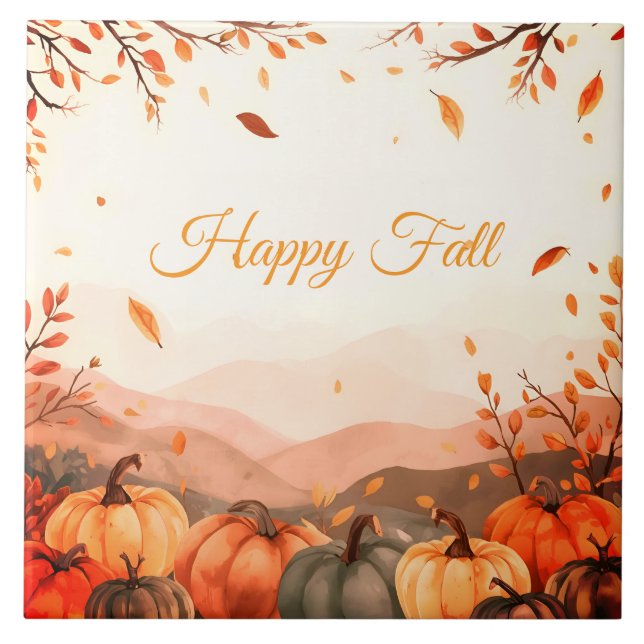 Thanksgiving, Fall Season ,Happy Fall Outdoor Pill Tile (Front)