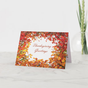 Thanksgiving Fall Tree Circle Holiday Card