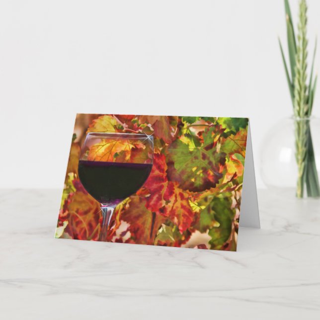 Thanksgiving Fall Wine and Vineyard Card (Front)