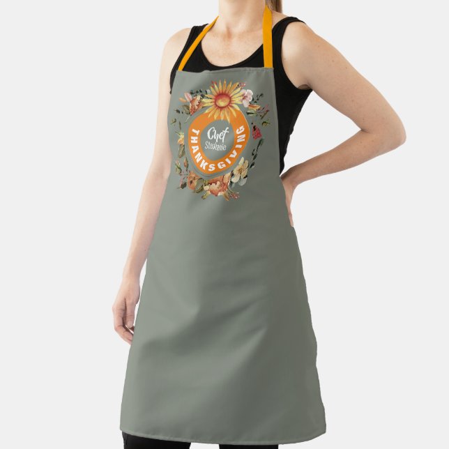 THANKSGIVING Fall Wreath | Personalised Chef Apron (Insitu)