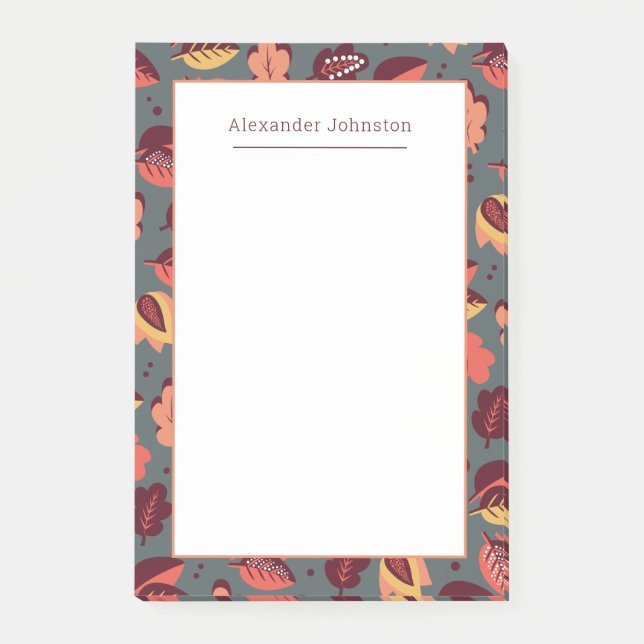 Thanksgiving Falling Leaves Art Deco Autumn Post-it Notes (Front)