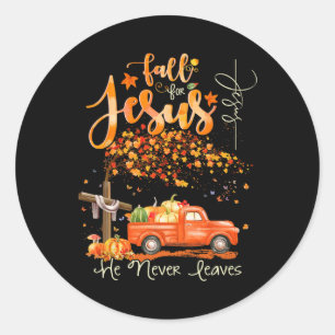 Thanksgiving Family Autumn Fall Christian Hallowee Classic Round Sticker