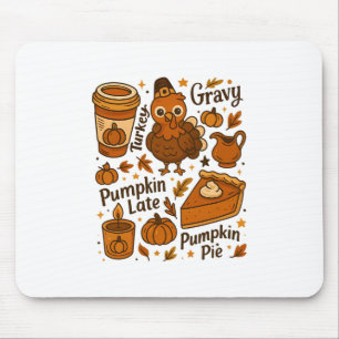 Thanksgiving Family Dinner Funny Turkey Gravy Pump Mouse Pad