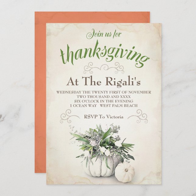 Thanksgiving Family Dinner Invitation (Front/Back)