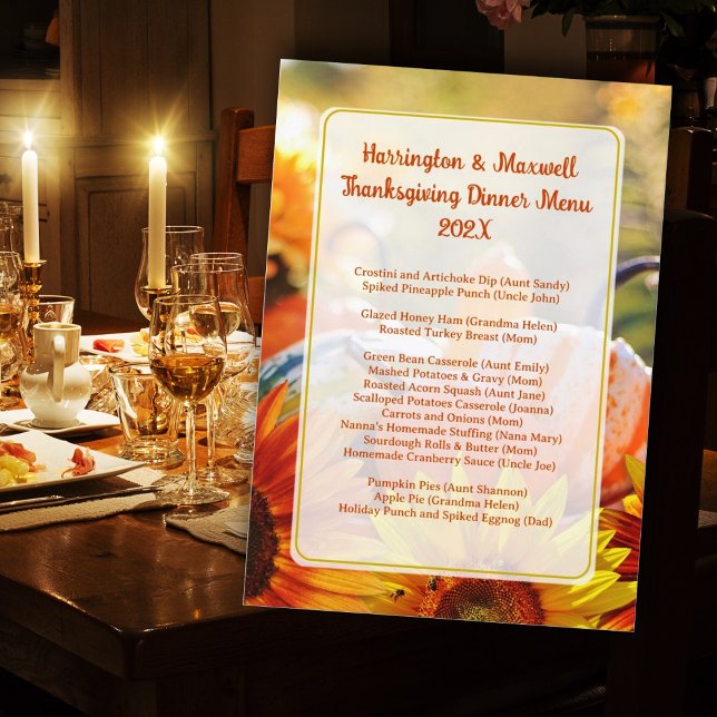 Thanksgiving Family Dinner Menu Template (Creator Uploaded)