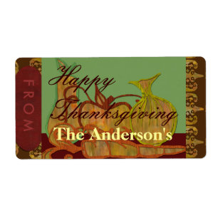 Thanksgiving family label
