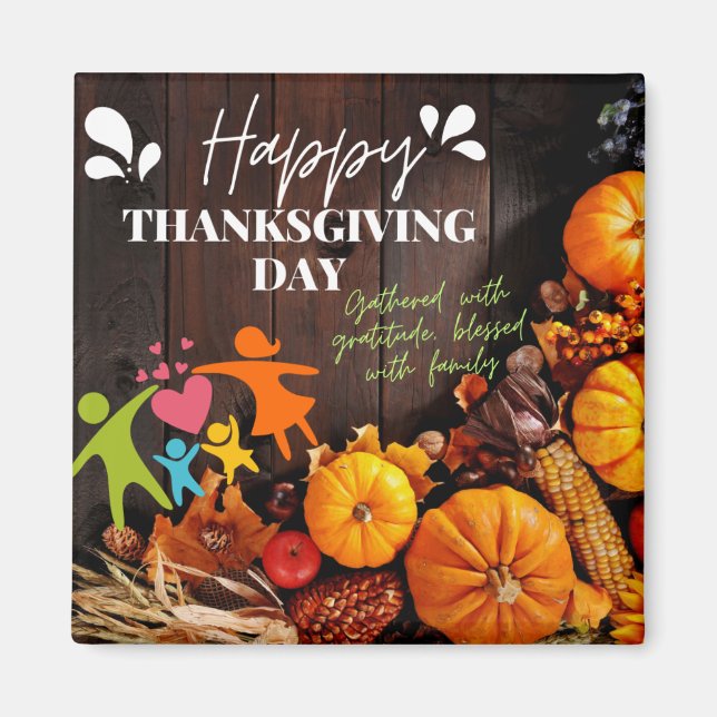 Thanksgiving Family Magnet (Front)