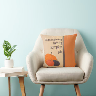 Thanksgiving Family Pumpkin Pie Throw Pillow