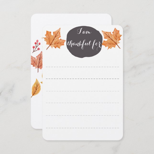 Thanksgiving Family Table Activity | Thankful List Invitation (Front/Back)