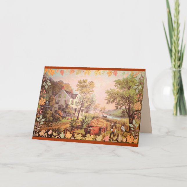 Thanksgiving Farmers Home Harvest  Thank You Card (Front)