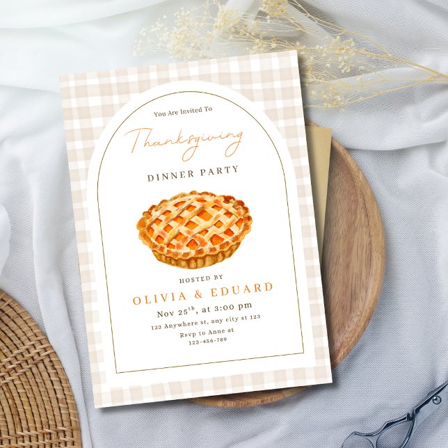 Thanksgiving Feast Dinner Party Pumpkin Pie Fall Invitation (Creator Uploaded)