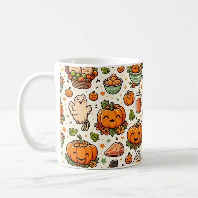 Thanksgiving feast family coffee mug (Left)