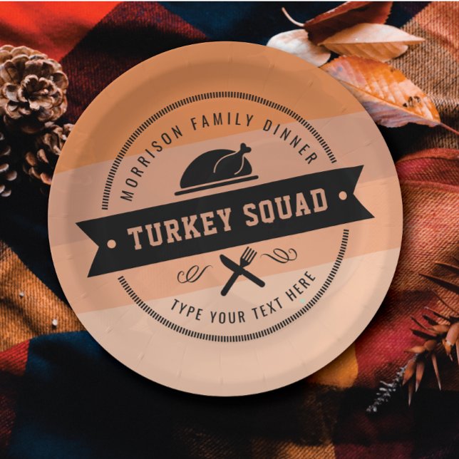 Thanksgiving Feast Funny Turkey Personalized Paper Plate (Creator Uploaded)