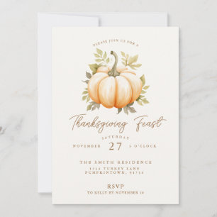 Thanksgiving Feast Pumpkin Dinner Party Invitation