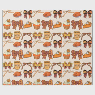 Thanksgiving Feast Themed Wrapping Paper
