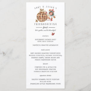 Thanksgiving Feast Watercolor Dinner Menu