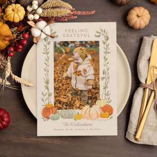 Thanksgiving feeling grateful Photo Holiday Card