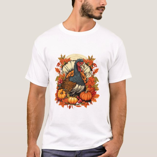 Thanksgiving Festival Turkey T-Shirt (Front)