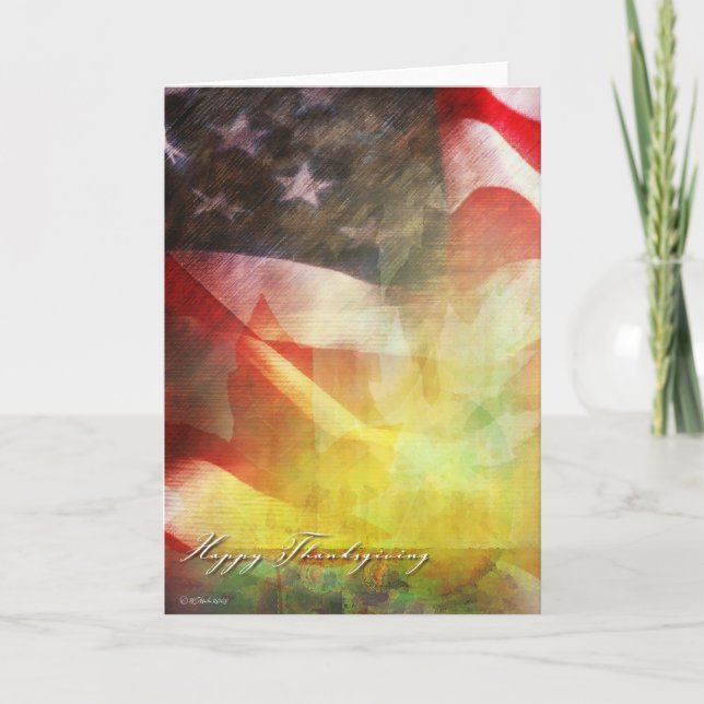 Thanksgiving Flag-Military Thanksgiving card (Front)