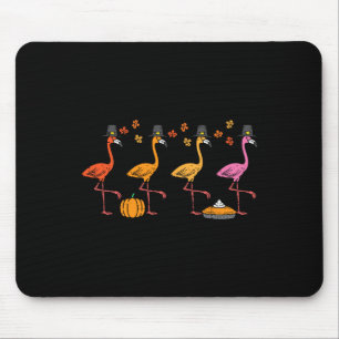 Thanksgiving Flamingos Funny Fall Autumn Bird Men  Mouse Pad