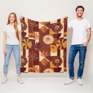 Thanksgiving Floral Harvest Pattern Fleece Blanket