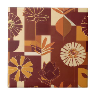 Thanksgiving Floral Harvest Pattern Tile