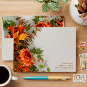 Thanksgiving Florals Holiday Envelope
