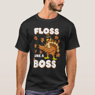 Thanksgiving Floss Like A Boss Turkey Pilgrim Boys T-Shirt