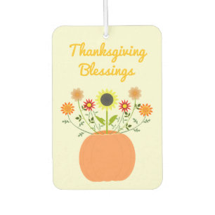 Thanksgiving Flowers in Pumpkin Custom Car Air Freshener