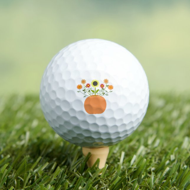 Thanksgiving Flowers in Pumpkin Golf Balls (Insitu Tee)